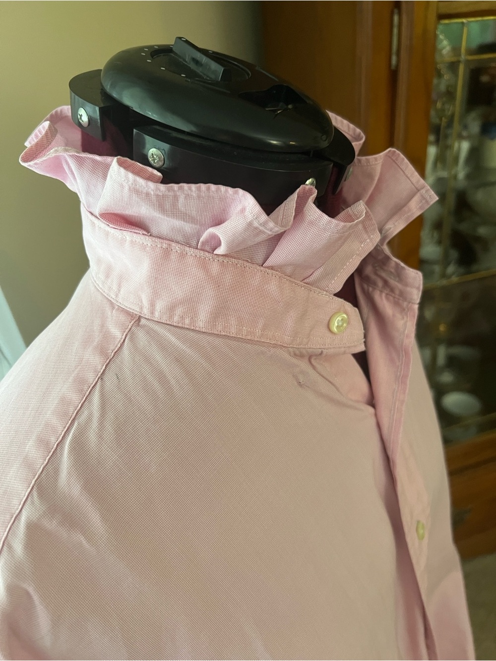 Up cycled / Remade  Ralph Lauren Light Pink Cotton Button-Down Tie-Hem Shirt - Picture 2 of 9